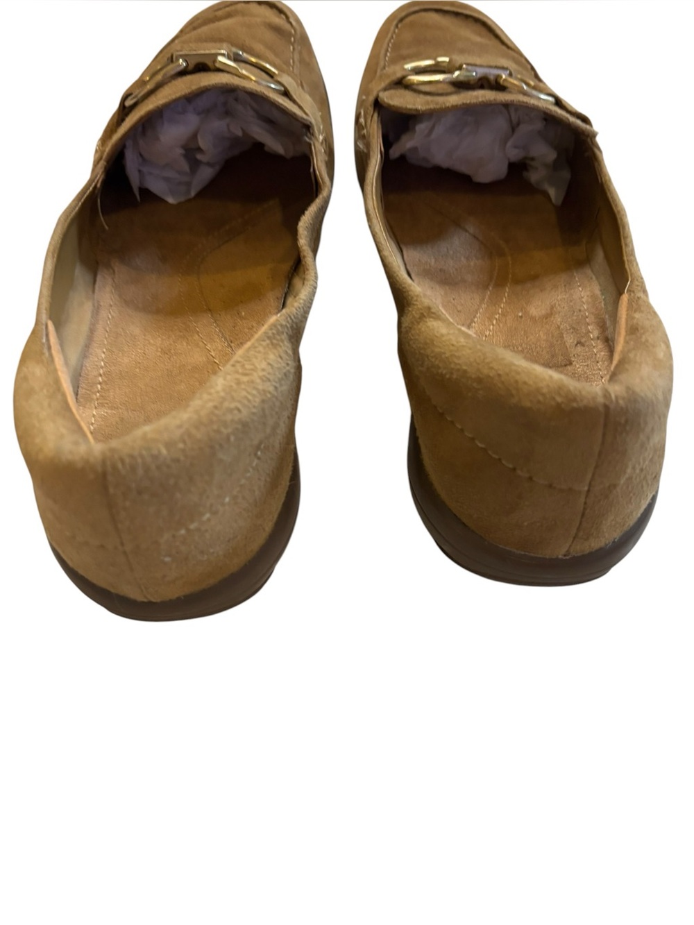 Easy Spirit Women’s Brown Suede Loafers with Gold Hardware Size 8 - Picture 4 of 6